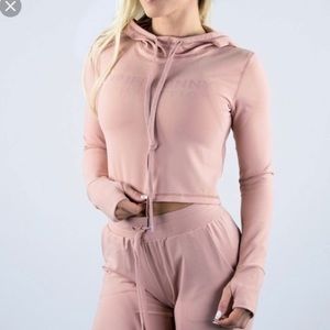 BuffBunny Jasmine Crop Hoodie Mauve, Small